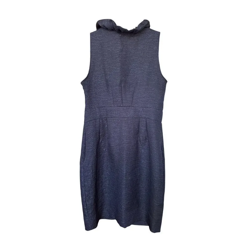 David & Nicole Navy Blue Ruffle Collar Dress Size 10 - Picture 7 of 7